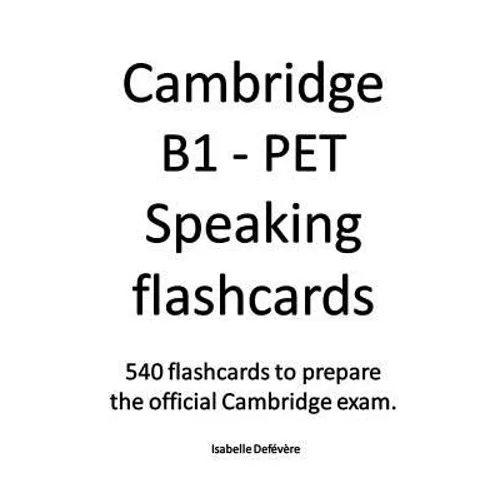 Cambridge B1 - PET Speaking flashcards