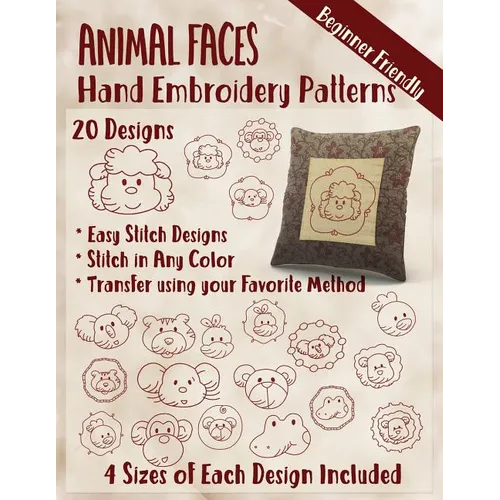 Animal Faces Hand Embroidery Patterns