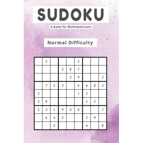 Sudoku A Game for Mathematicians Normal Difficulty