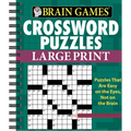 Brain Games - Crossword Puzzles - Large Print (Green)