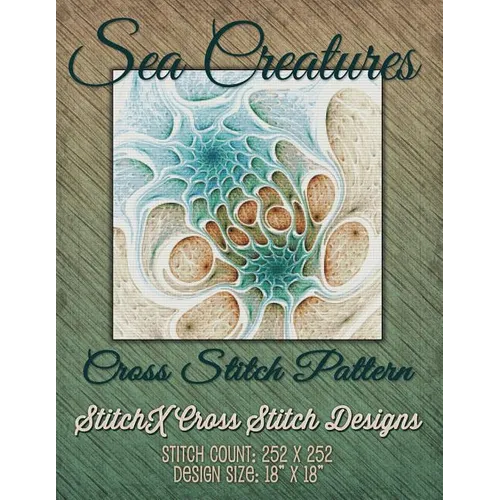 Sea Creatures Fractal Cross Stitch Pattern