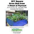 DIY Square Grow Bed from 1 Sheet of Plywood 4'-0" x 4'-0" x 12" 16 Cubic Feet (Includes Bell Siphon)