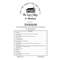 Theolog, Volume 2, Number 2: Journal of the Log College & Seminary