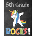 5th Grade Rocks!: Funny Back To School notebook, Gift For Girls and Boys,109 College Ruled Line Paper, Cute School Notebook, School Composition Notebo