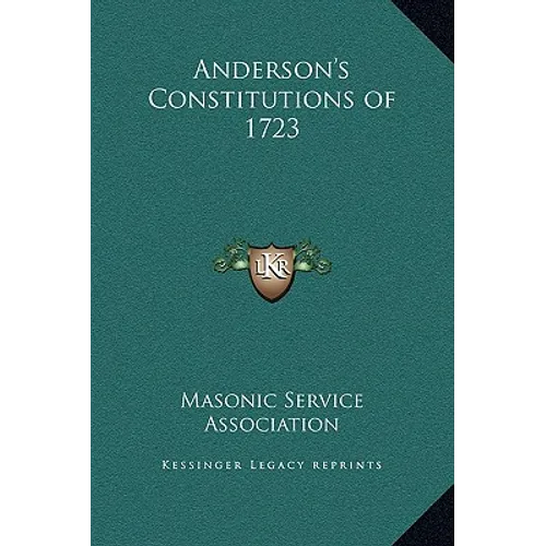 Anderson's Constitutions of 1723