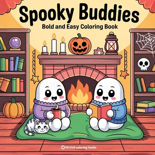Bold & Easy Spooky Buddies Coloring Book: Fun and Festive Halloween Stress Relief Coloring