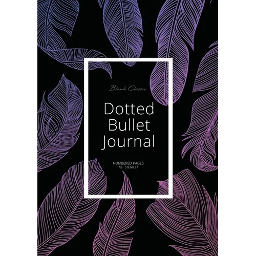Dotted Bullet Journal: Medium A5 - 5.83X8.27 (Purple Feathers)