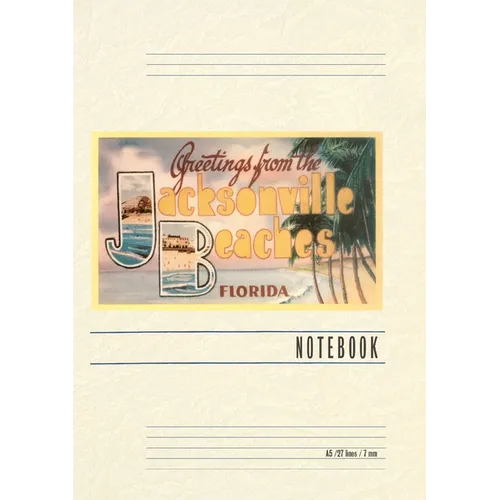 Vintage Lined Notebook Greetings from Jacksonville Beaches, Florida