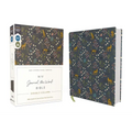 Niv, Journal the Word Bible (Perfect for Note-Taking), Double-Column, Cloth Over Board, Navy Floral, Red Letter, Comfort Print: Reflect, Take Notes, o
