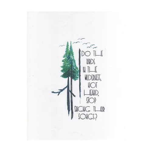 Do the Birds in the Wilderness, Not Heard, Stop Singing Their Songs?