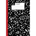A5 Notebook Hardback: Black and Red Spine Marble Wide Rule Journal