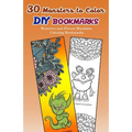 30 Monsters to Color DIY Bookmarks: Monsters and Flower Mandalas Coloring Bookmarks