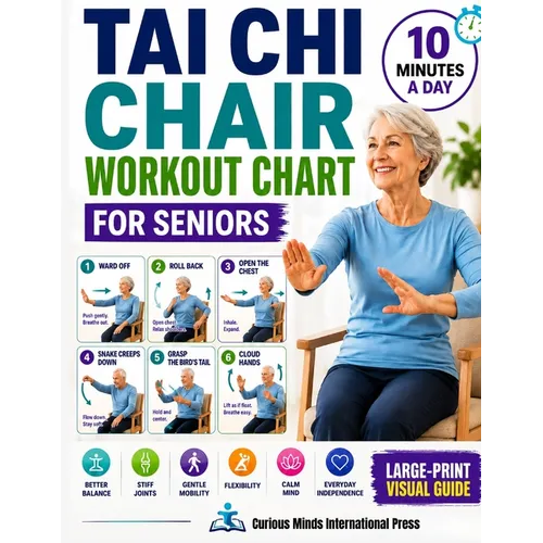 Tai Chi Chair Workout Chart for Seniors: 28 Days of Easy Seated Exercises for Stiff Joints, Gentle Mobility, Better Balance, Flexibility, Calm, and Ev