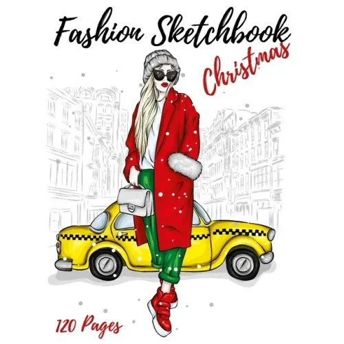 Fashion Sketchbook Christmas: Figure Female Template With Front View - Back View -Side View Large Figure Template For Easily Sketching Your Fashion