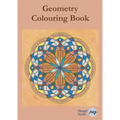 Geometry Colouring Book: Relaxing Colouring with Coloured Outlines and Appendix of Virtue Cards