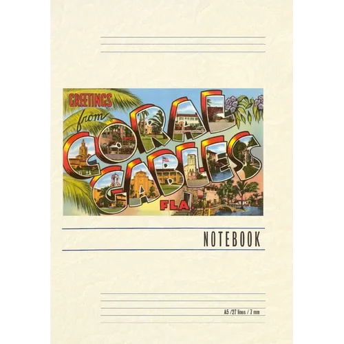 Vintage Lined Notebook Greetings from Coral Gables, Florida