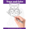 Trace and Color: Whimsical Animals: Adult Activity Book