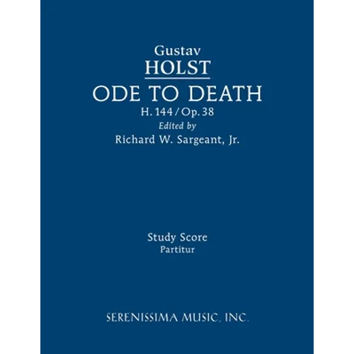Ode to Death, H.144: Study score