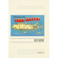 Vintage Lined Notebook Greetings from Long Island, New York, Map