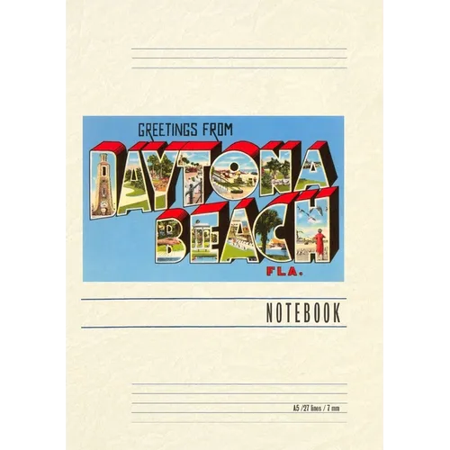 Vintage Lined Notebook Greetings from Daytona Beach, Florida