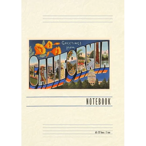 Vintage Lined Notebook Greetings from California