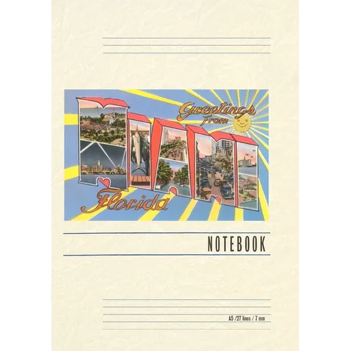 Vintage Lined Notebook Greetings from Miami, Florida
