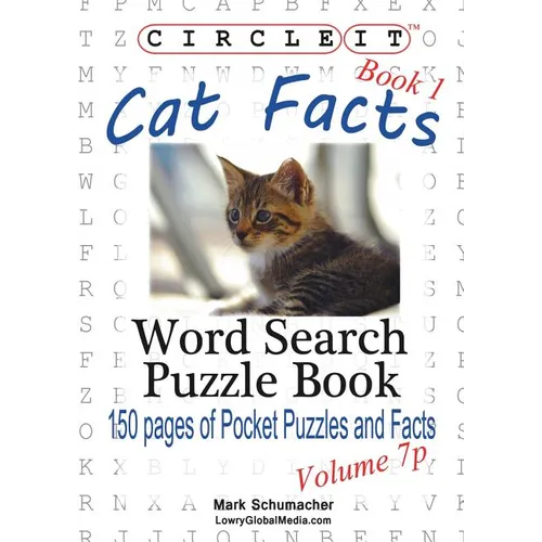 Circle It, Cat Facts, Book 1, Pocket Size, Word Search, Puzzle Book