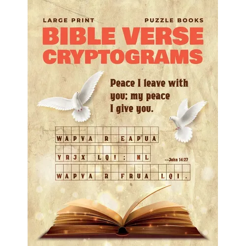 Large Print Bible Verse Cryptograms Puzzle Books: Cryptoquotes Puzzle Books for Adults