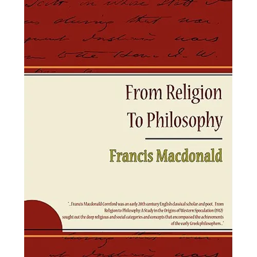From Religion To Philosophy