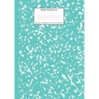 Marble Notebook A4: Turquoise Marble College Ruled Journal
