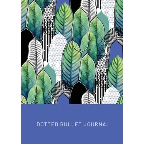 Geometric Leaves - Dotted Bullet Journal: Medium A5 - 5.83X8.27