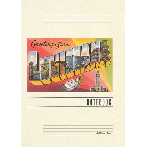 Vintage Lined Notebook Greetings from Louisiana