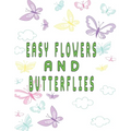 easy flowers and butterflies: easy flowers and butterflies adult coloring book