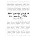 Your concise guide to the meaning of life